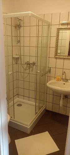 Koupelna v ubytování Nyírfa Apartmanház