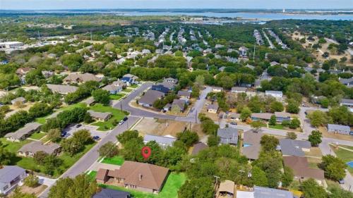an aerial view of a small town with houses at Grapevine Luxury Home in Grapevine