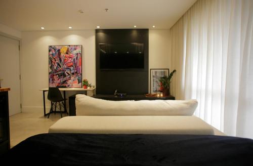 Katil atau katil-katil dalam bilik di Itaim Bibi - The Capital Flat - Apto 1211