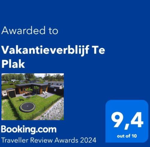 a screenshot of a website with a picture of a house at Vakantieverblijf Te Plak in Tzummarum