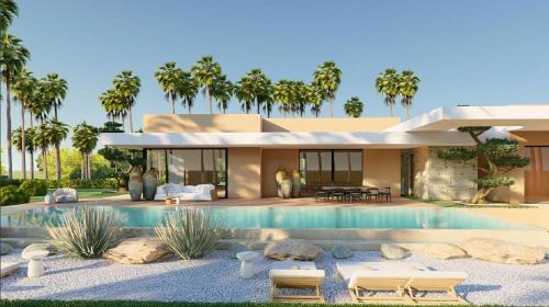 a rendering of a house with a swimming pool at Refuge Majestueux aux Portes de Marrakech : Villa Atlas Bliss in Marrakesh