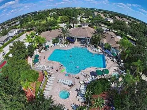 an aerial view of a resort with a swimming pool at Adventures With A Mouse - moments to Disney! in Kissimmee