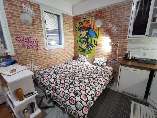 Kuchyňa alebo kuchynka v ubytovaní Street Art Suite