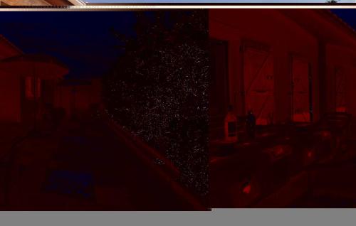 un arbre sur le côté d'un bâtiment la nuit dans l'établissement Two-Bedroom Holiday Home In Sainte Marie Plage, à Sainte-Marie-Plage