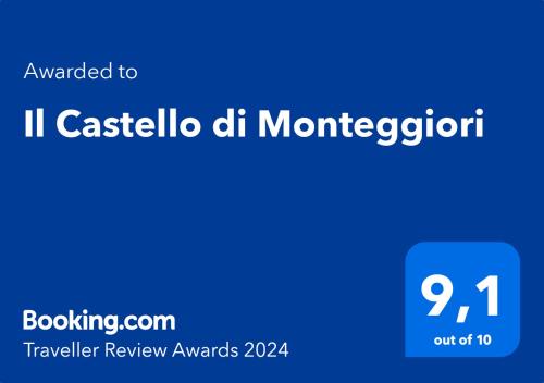 Majutusasutuses Il Castello di Monteggiori olev sertifikaat, autasu, silt või muu dokument