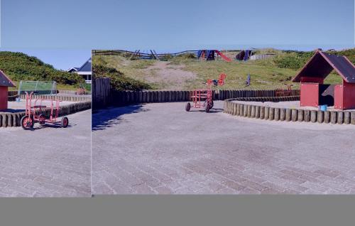 two pictures of a playground with a play park at Two-Bedroom Apartment In Ringkobing in Ringkøbing