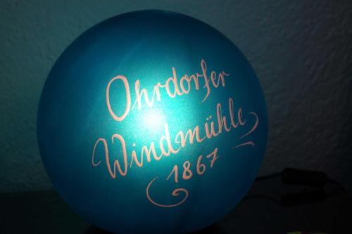 a blue balloon with a sign that readsoldemort at Mühlenurlaub Südheide in Wittingen