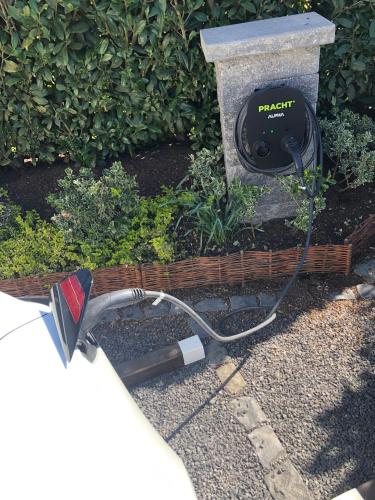 a street light is connected to a bird house at 4 Sterne Ferienwohnung Schlossblick Sauna Pool Whirlpool pri in Braunfels