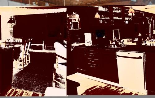 a black and white photo of a kitchen with a sink at Holiday Home Egernsund 1 in Egernsund