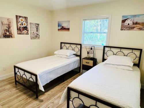 a bedroom with two beds and a window at Country Welcome in Micanopy