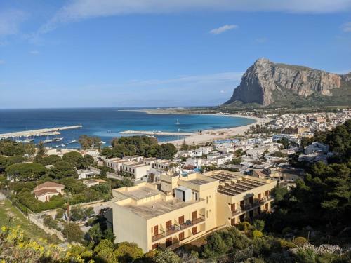 an aerial view of a city and the ocean at Casa "da Paola" in San Vito lo Capo