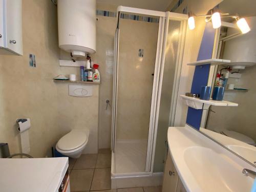 Koupelna v ubytování Appartement cosy avec climatisation, WIFI à 5 min des Thermes - Animaux admis - FR-1-503-26