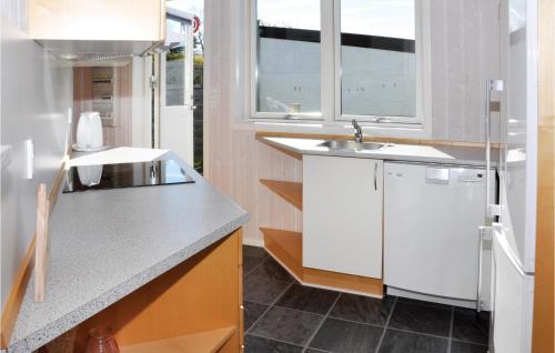 eine Küche mit einer Spüle und einem Kühlschrank in der Unterkunft Awesome Home In Sydals With 3 Bedrooms, Sauna And Wifi in Østerby