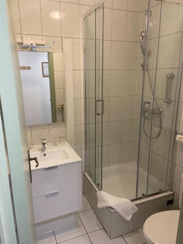 Koupelna v ubytování Hotel Monika