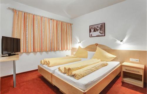 una camera con un letto e una televisione di Beautiful Apartment In St, Anton With 2 Bedrooms, Internet And Sauna a Sankt Anton am Arlberg