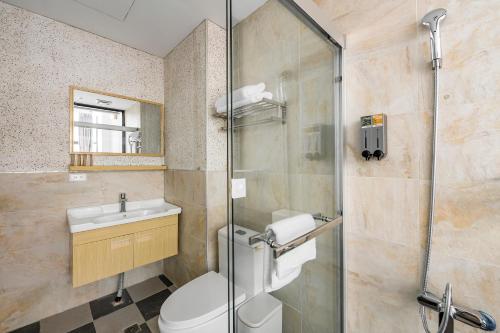 Koupelna v ubytování Kuma B&B