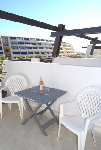 Μπαλκόνι ή βεράντα στο Studios Port Nature village Naturiste