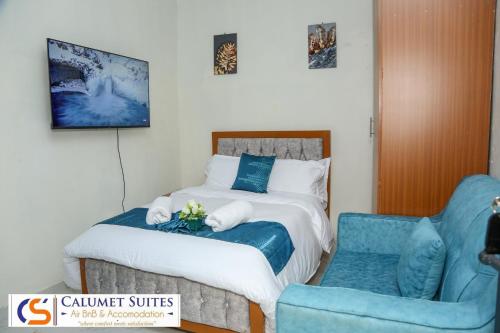 Postel nebo postele na pokoji v ubytování Calumet Suites airbnb and accommodation
