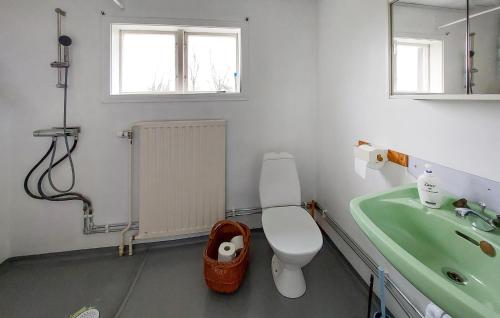 y baño con aseo y lavamanos. en Amazing Home In Strmsnsbruk With Wifi, en Strömsnäsbruk
