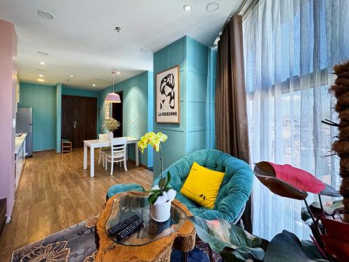 Posezení v ubytování 9Trip Stay in Dalat Center Residence - 4 Star Service Apartment