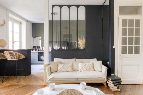 Posezení v ubytování Charmant et Caractère proche Tête d'Or