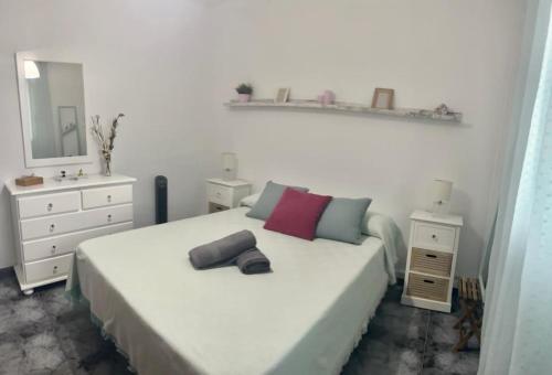 Postel nebo postele na pokoji v ubytování Apartamento en los Gigantes con vistas al mar