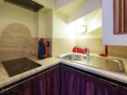 羅馬的住宿－鬥獸場甜蜜之家公寓，厨房配有水槽和台面