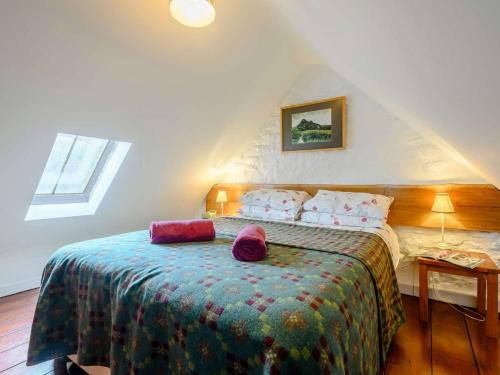 a bedroom with a bed in a attic at 1 bed in Cantref BN264 in Brecon