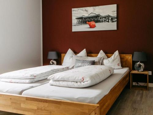 Ένα ή περισσότερα κρεβάτια σε δωμάτιο στο Holiday home Hof Bombüll