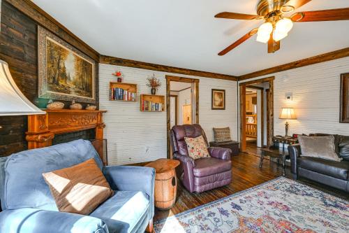 a living room with a couch and two chairs at Cleveland Home with South Saluda Fishing Access in Cleveland