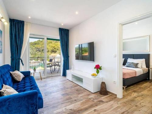 Katil atau katil-katil dalam bilik di Seaside apartments with a swimming pool Pomena, Mljet - 22317