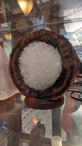 a bowl of rice sitting on a glass table at Eileen Hotel Cairo in Cairo