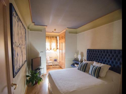 a bedroom with a bed and a television in it at Chezmoihomes Luxury Penthouse in Granada