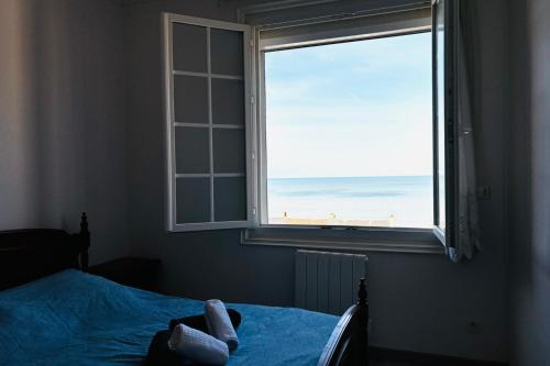 - une chambre avec une fenêtre donnant sur la plage dans l'établissement AP 40 - 