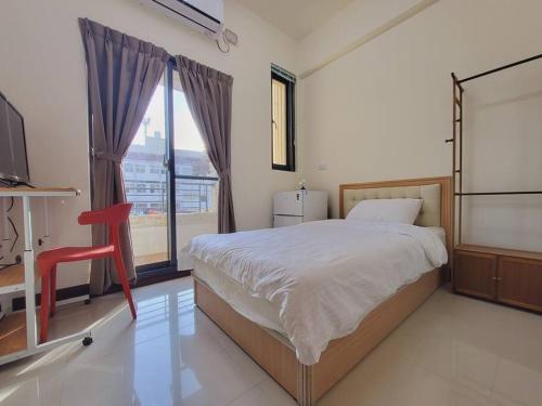 Cama o camas de una habitación en Dahu Yipinyuan B&B