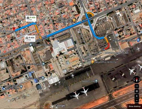 a map of the proposed route of traffic at Lovely 1-Bed Apartment in Luanda in Luanda