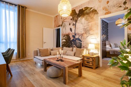 Posezení v ubytování STING Residence Platan