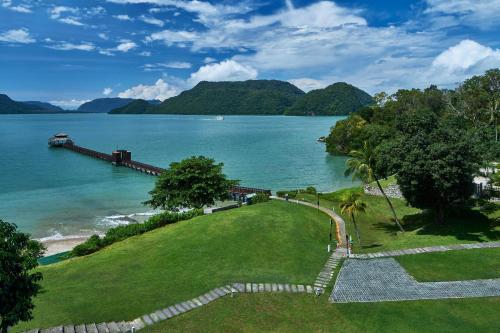 a view of a body of water with a pier at The Westin Langkawi Resort & Spa in Kuah