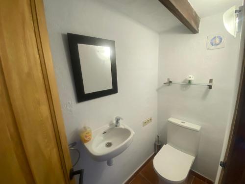 サロブレーニャにあるCortijo Salobrenaのバスルーム(白いトイレ、シンク付)