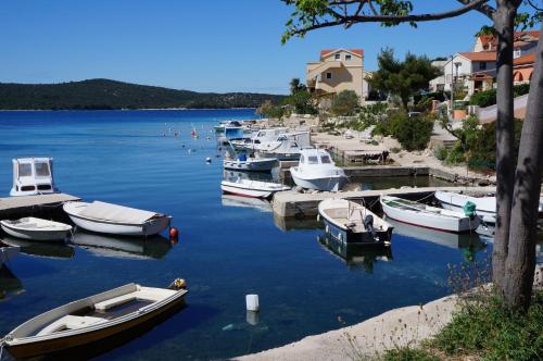 a group of boats are docked in a harbor at Zen Den Zaboric in Zaboric