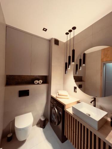 Et badeværelse på Apartament Słupsk