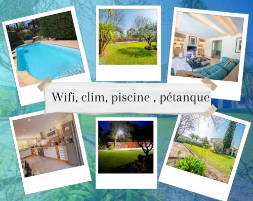 Villa Tout confort 8 personnes ,wifi, Pétanque, Piscine Privée