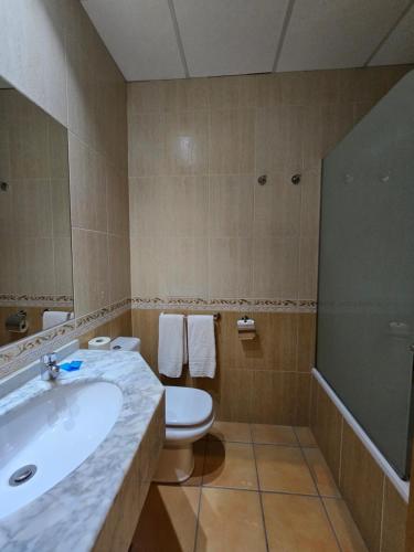 a bathroom with a sink and a toilet at Rambla Alicante Contactless in Alicante
