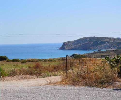 a view of the ocean from the side of a road at Errika's Sweet Home in Provatas