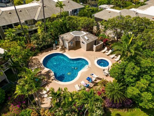 an aerial view of a swimming pool in a resort at Grand Champions Golf Villas 94 in Wailea