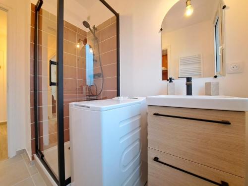 Vonios kambarys apgyvendinimo įstaigoje Appartement cosy au coeur de Reims