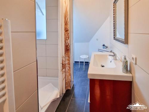 ห้องน้ำของ Auszeit-im-Harz Haus 1 Wohnung Brockenspitze