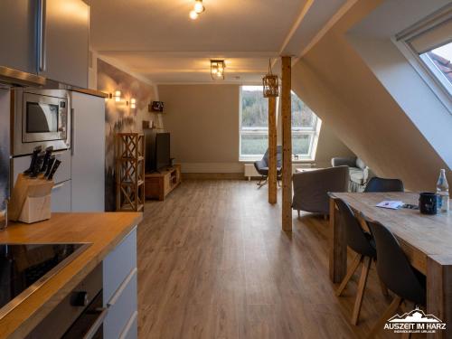 Η κουζίνα ή μικρή κουζίνα στο Auszeit-im-Harz Haus 1 Wohnung Brockenspitze