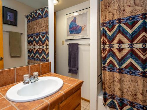 a bathroom with a sink and a shower at Cielo Grande 303, 2 Bedrooms, HDTV, Pet Friendly, Sleeps 6 in Santa Fe