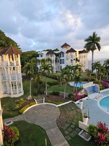 an aerial view of a resort with a swimming pool at Blue Topaz in Ocho Rios